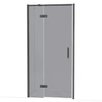 Maxaro Diamond Douchedeur | 100 cm Zwart chroom Rookglas Draaideur