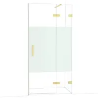 Maxaro Diamond Douchedeur | 100 cm Lichtgoud Helder met matte strook Draaideur