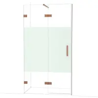 Maxaro Diamond Douchedeur | 110 cm Koper Helder met matte strook Draaideur