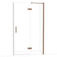 Maxaro Diamond Douchedeur | 120 cm Koper Helder glas Draaideur