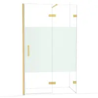 Maxaro Diamond Douchedeur | 120 cm Goud Helder met matte strook Draaideur