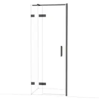 Maxaro Diamond Douchedeur | 80 cm Zwart chroom Helder glas Draaideur