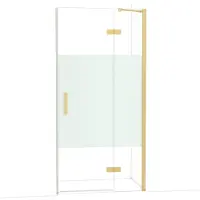 Maxaro Diamond Douchedeur | 100 cm Goud Helder met matte strook Draaideur