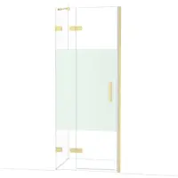 Maxaro Diamond Douchedeur | 80 cm Lichtgoud Helder met matte strook Draaideur