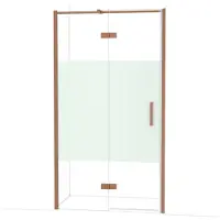 Maxaro Diamond Douchedeur | 110 cm Koper Helder met matte strook Draaideur