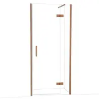 Maxaro Diamond Douchedeur | 90 cm Koper Helder glas Draaideur