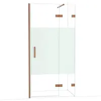 Maxaro Diamond Douchedeur | 100 cm Koper Helder met matte strook Draaideur