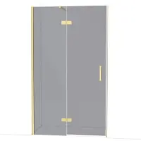 Maxaro Diamond Douchedeur | 120 cm Lichtgoud Rookglas Draaideur
