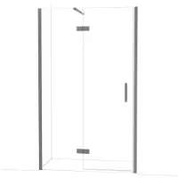 Maxaro Diamond Douchedeur | 120 cm Zwart metaal Helder glas Draaideur