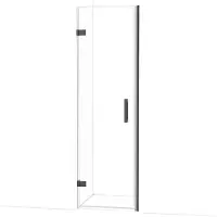 Maxaro Diamond Douchedeur | 60 cm Zwart chroom Helder glas Draaideur