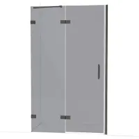 Maxaro Diamond Douchedeur | 120 cm Zwart chroom Rookglas Draaideur