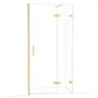Maxaro Diamond Douchedeur | 100 cm Lichtgoud Helder glas Draaideur