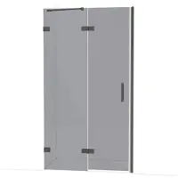Maxaro Diamond Douchedeur | 110 cm Zwart chroom Rookglas Draaideur