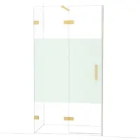 Maxaro Diamond Douchedeur | 110 cm Goud Helder met matte strook Draaideur