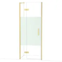 Maxaro Diamond Douchedeur | 80 cm Lichtgoud Helder met matte strook Draaideur