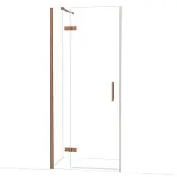 Maxaro Diamond Douchedeur | 90 cm Koper Helder glas Draaideur