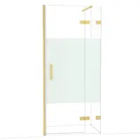 Maxaro Diamond Douchedeur | 90 cm Goud Helder met matte strook Draaideur