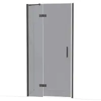 Maxaro Diamond Douchedeur | 100 cm Zwart chroom Rookglas Draaideur