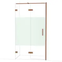 Maxaro Diamond Douchedeur | 110 cm Koper Helder met matte strook Draaideur