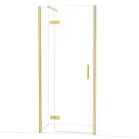 Maxaro Diamond Douchedeur | 90 cm Goud Helder glas Draaideur