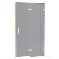 Maxaro Diamond Douchedeur | 110 cm Lichtgoud Rookglas Draaideur