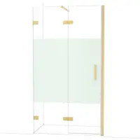 Maxaro Diamond Douchedeur | 110 cm Goud Helder met matte strook Draaideur