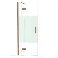 Maxaro Diamond Douchedeur | 80 cm Koper Helder met matte strook Draaideur