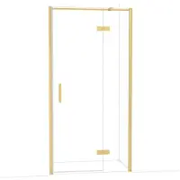 Maxaro Diamond Douchedeur | 100 cm Goud Helder glas Draaideur