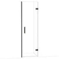 Maxaro Diamond Douchedeur | 60 cm Zwart chroom Helder glas Draaideur