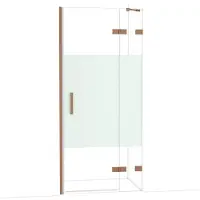 Maxaro Diamond Douchedeur | 90 cm Koper Helder met matte strook Draaideur