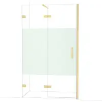 Maxaro Diamond Douchedeur | 120 cm Lichtgoud Helder met matte strook Draaideur