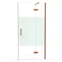 Maxaro Diamond Douchedeur | 100 cm Koper Helder met matte strook Draaideur