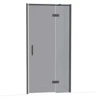 Maxaro Diamond Douchedeur | 100 cm Zwart chroom Rookglas Draaideur