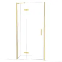 Maxaro Diamond Douchedeur | 100 cm Lichtgoud Helder glas Draaideur