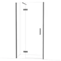 Maxaro Diamond Douchedeur | 100 cm Zwart metaal Helder glas Draaideur