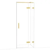 Maxaro Diamond Douchedeur | 80 cm Goud Helder glas Draaideur