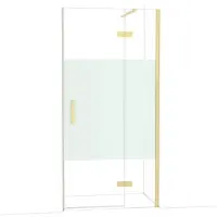 Maxaro Diamond Douchedeur | 100 cm Lichtgoud Helder met matte strook Draaideur