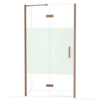 Maxaro Diamond Douchedeur | 110 cm Koper Helder met matte strook Draaideur