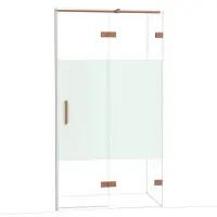 Maxaro Diamond Douchedeur | 110 cm Koper Helder met matte strook Draaideur