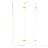 Maxaro Diamond Douchedeur | 110 cm Goud Helder glas Draaideur