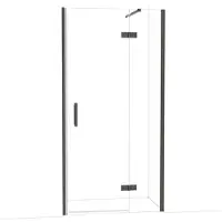 Maxaro Diamond Douchedeur | 100 cm Zwart chroom Helder glas Draaideur