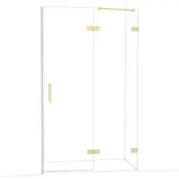 Maxaro Diamond Douchedeur | 120 cm Lichtgoud Helder glas Draaideur