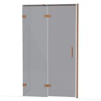 Maxaro Diamond Douchedeur | 120 cm Koper Rookglas Draaideur