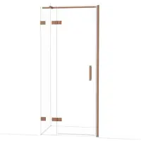 Maxaro Diamond Douchedeur | 90 cm Koper Helder glas Draaideur