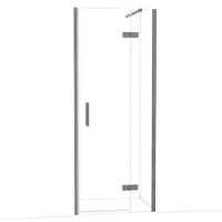 Maxaro Diamond Douchedeur | 80 cm Zwart metaal Helder glas Draaideur