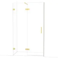 Maxaro Diamond Douchedeur | 120 cm Lichtgoud Helder glas Draaideur