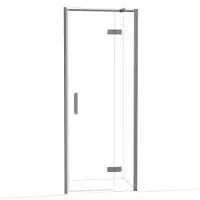Maxaro Diamond Douchedeur | 80 cm Zwart metaal Helder glas Draaideur