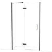 Maxaro Diamond Douchedeur | 120 cm Zwart chroom Helder glas Draaideur