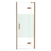 Maxaro Diamond Douchedeur | 80 cm Koper Helder met matte strook Draaideur