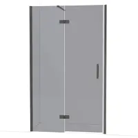 Maxaro Diamond Douchedeur | 120 cm Zwart chroom Rookglas Draaideur